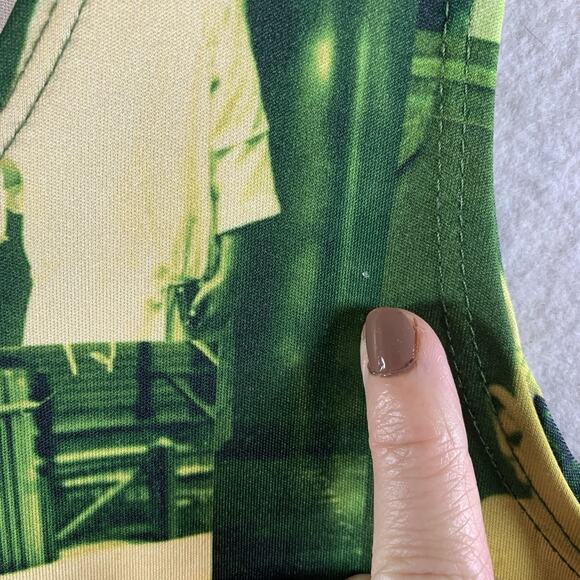 Cowcow‎ Womens Haunting Fit Flare Dress Sz M E Girl Alt Sepia Portraits Ghostly - Picture 7 of 14